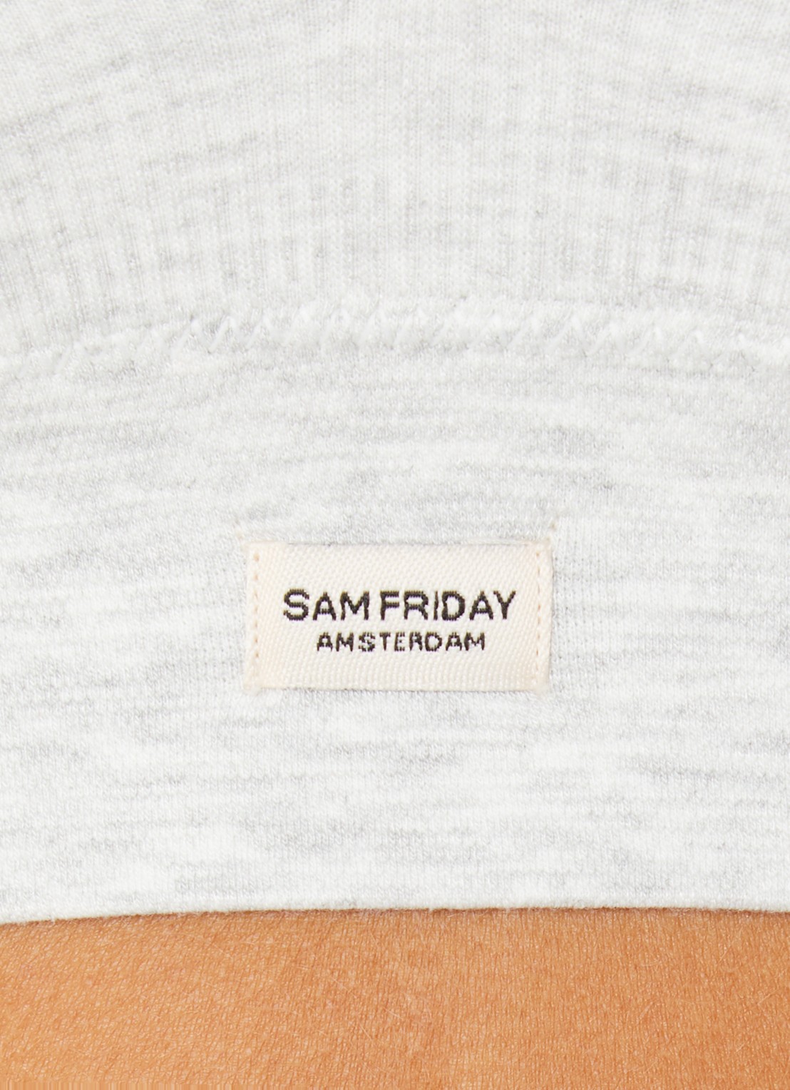 Sam Friday Fay bralette met ribstructuur - detail 2 lichtgrijs