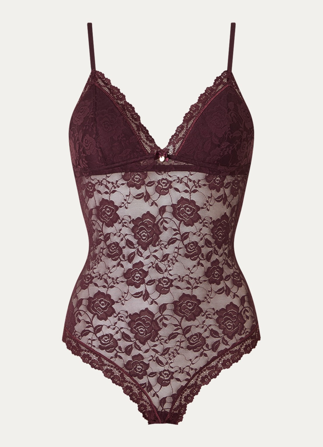 Sam Friday Lacey body van kant  - voorkant 2 bordeauxrood