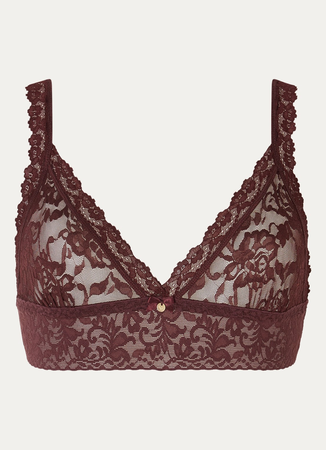 Sam Friday Lacey bralette van kant - voorkant aubergine