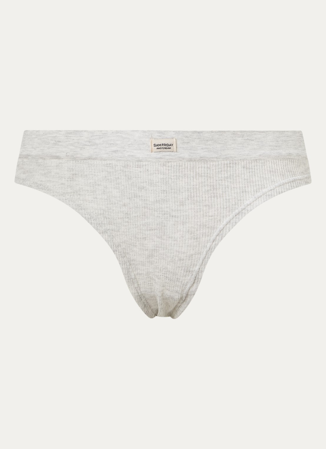 Sam Friday Lucy slip met ribstructuur - voorkant lichtgrijs
