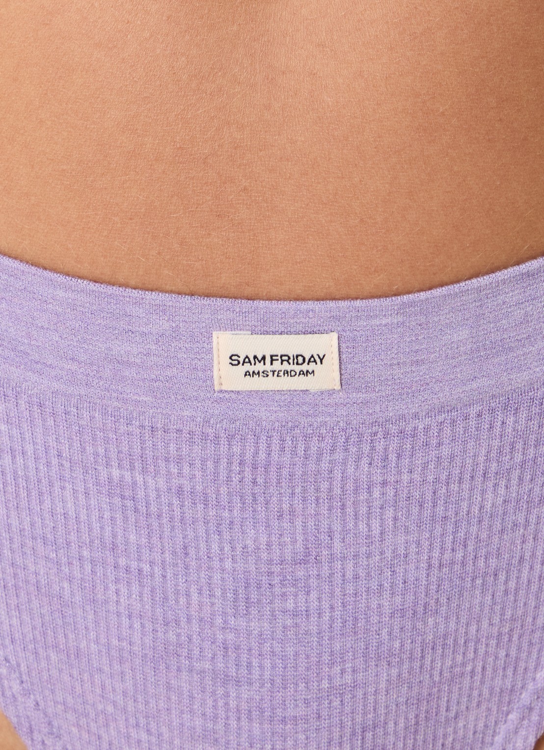 Sam Friday Lucy slip met ribstructuur - detail 3 violet