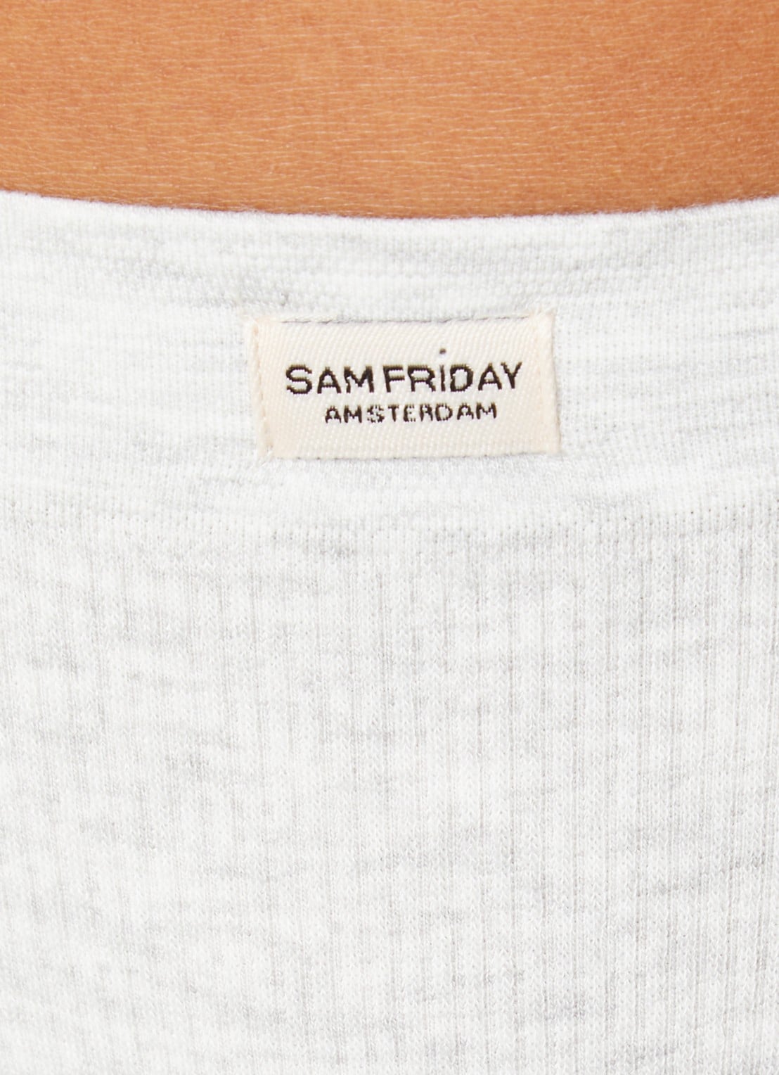 Sam Friday Lucy string met ribstructuur - detail 5 grijsmele