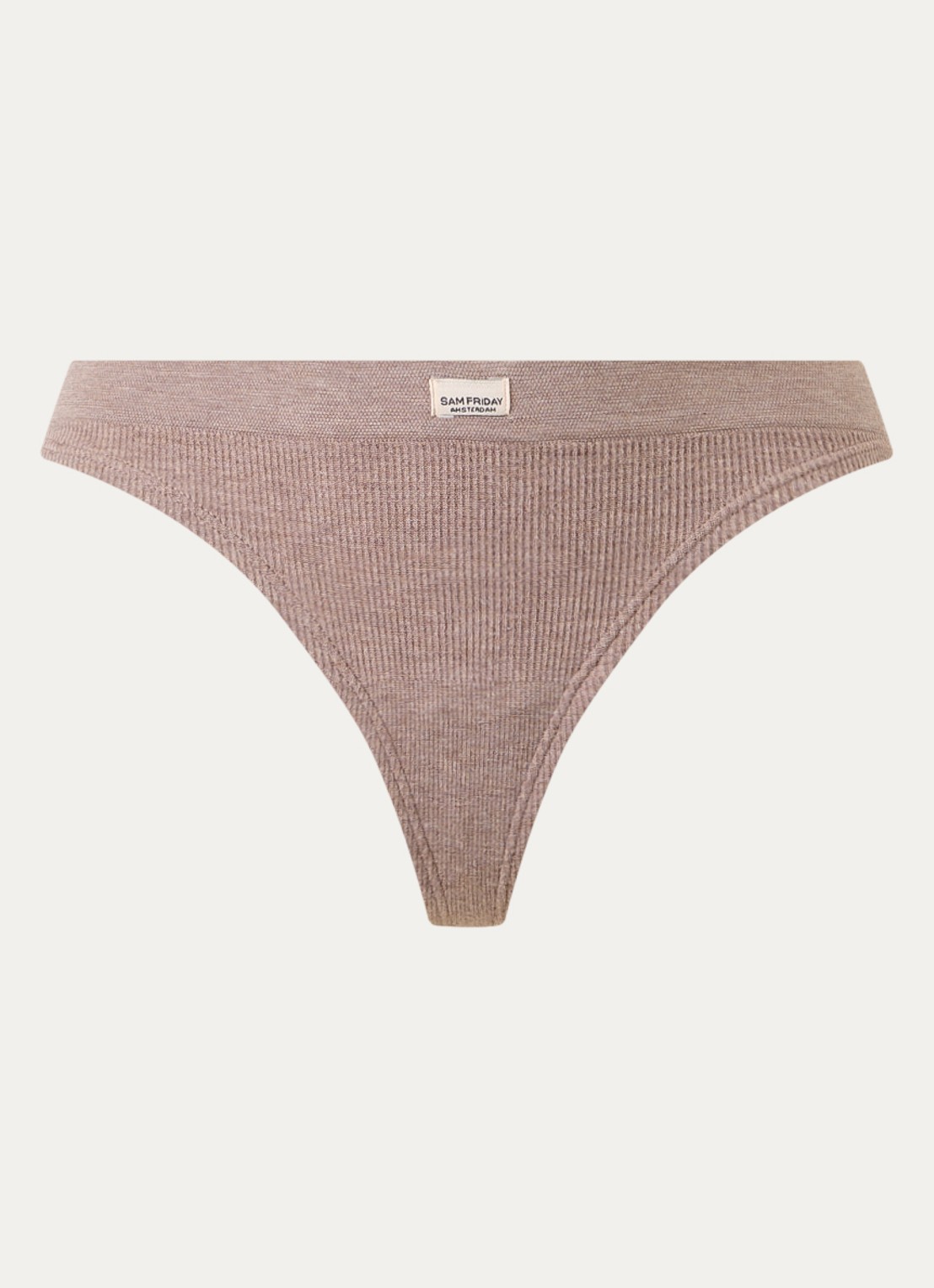 Sam Friday Lucy string met ribstructuur - voorkant lichtbruin