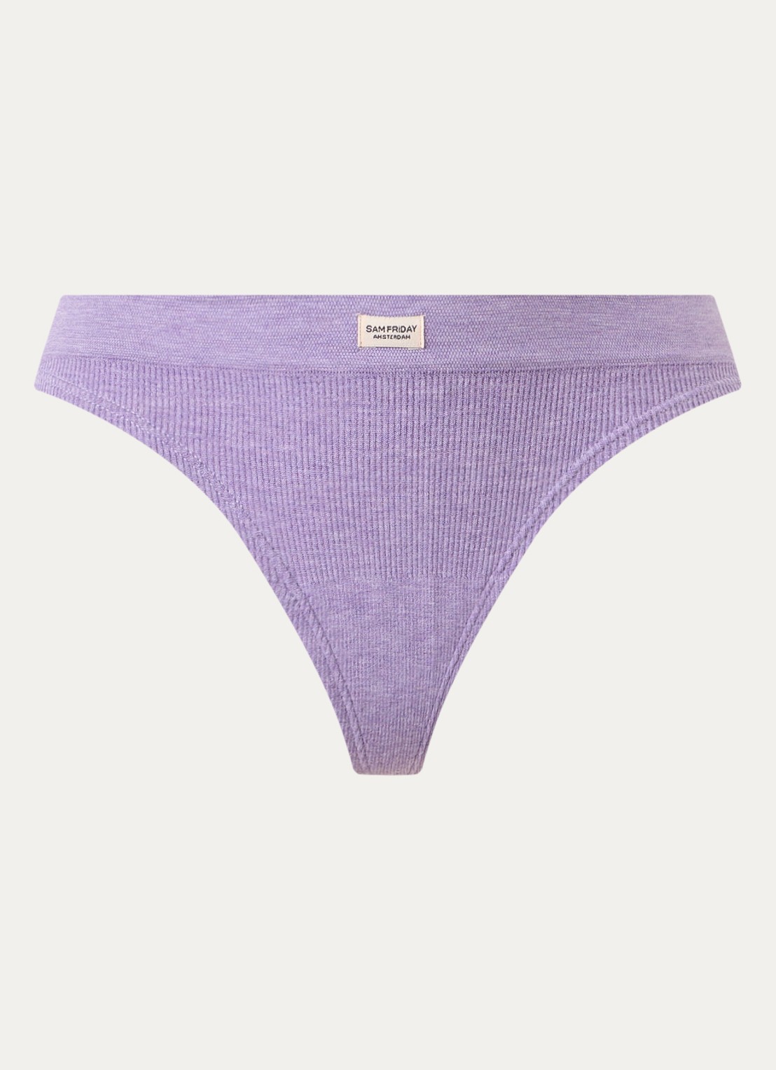 Sam Friday Lucy string met ribstructuur - voorkant violet