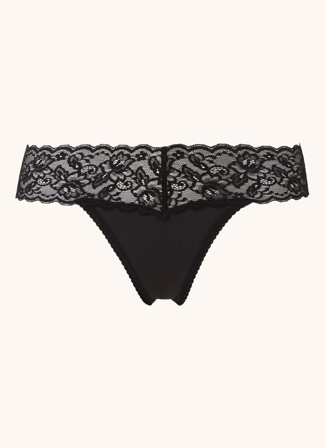 Sam Friday Pam string met kant - voorkant 3 zwart