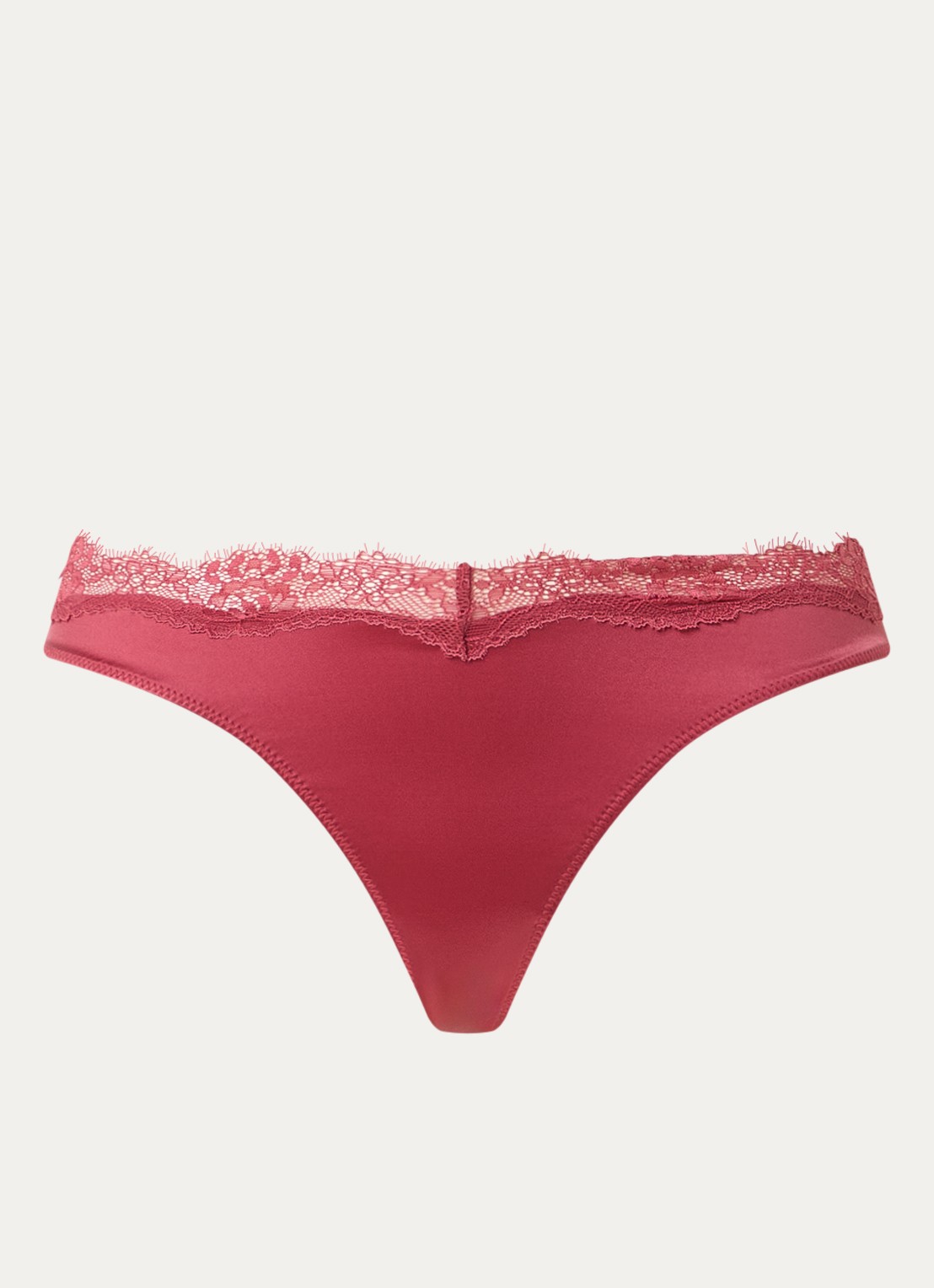 Sam Friday Philippa string van satijn met kant - voorkant cranberryrood
