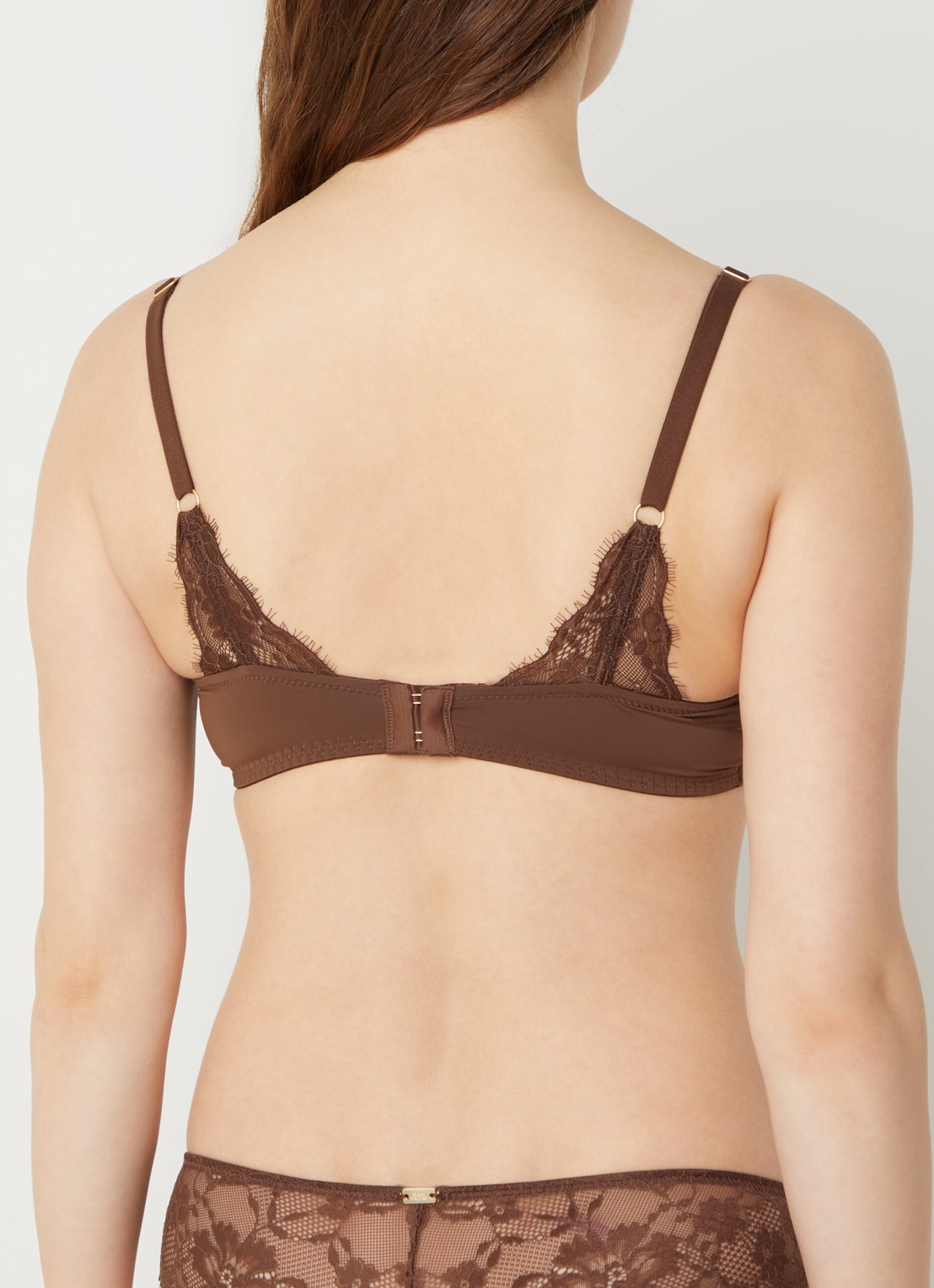 Sam Friday Polly push-up bh met overlay van kant - achterkant 5 bruin