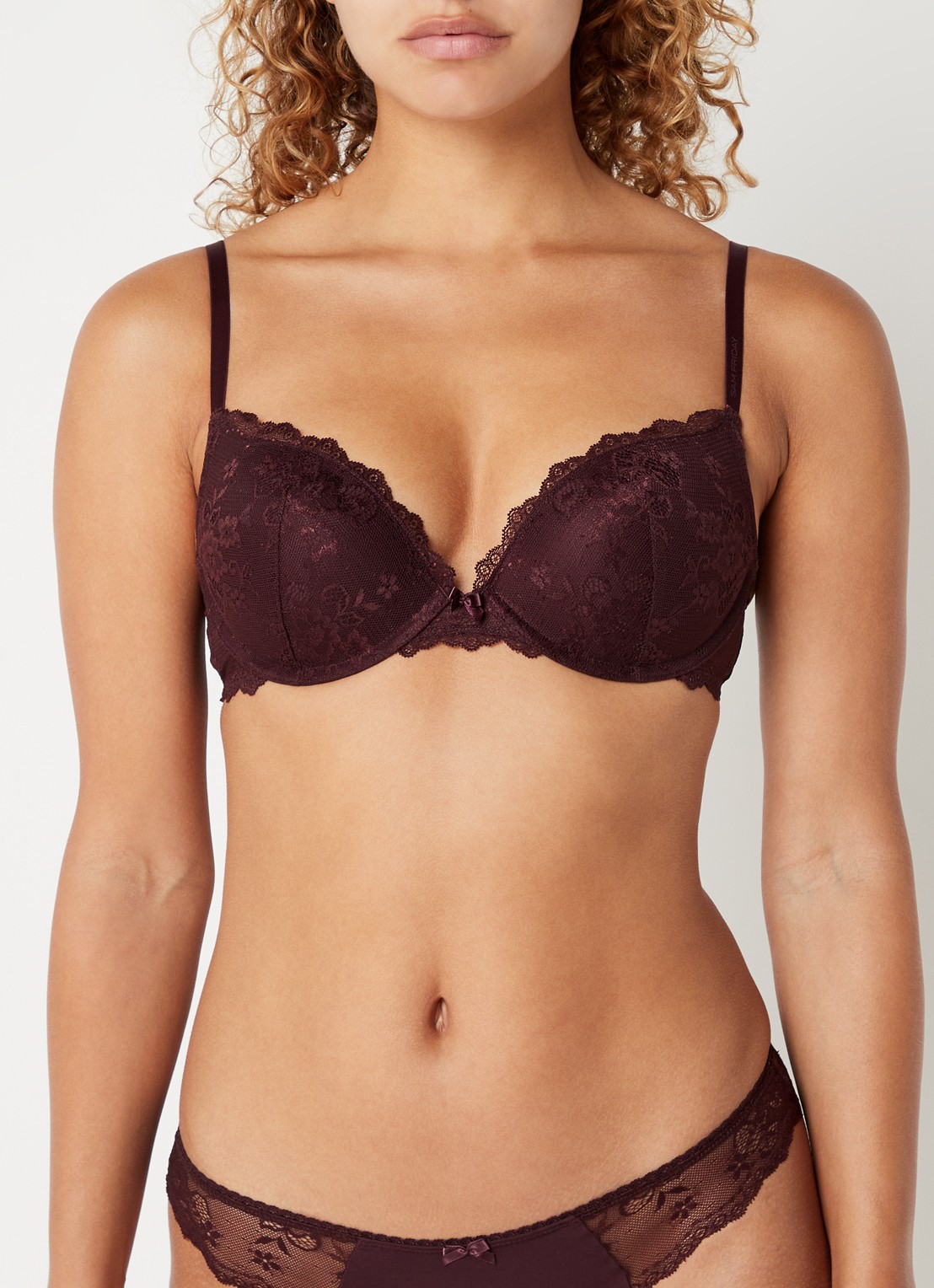 Sam Friday Polly push-up bh van kant - detail 4 roodbruin