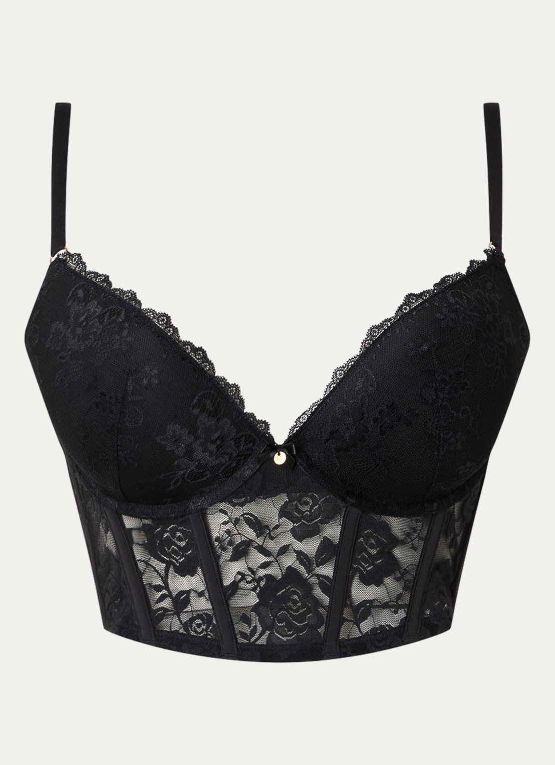 Sam Friday Polly push up bustier van kant  - voorkant 5 zwart