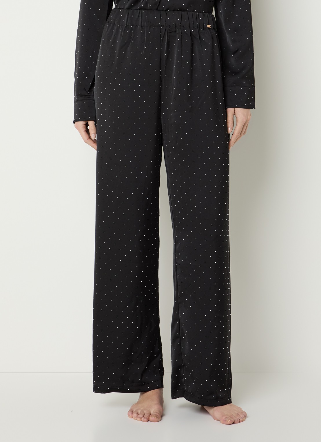 Sam Friday Pyjamabroek met strass - detail zwart