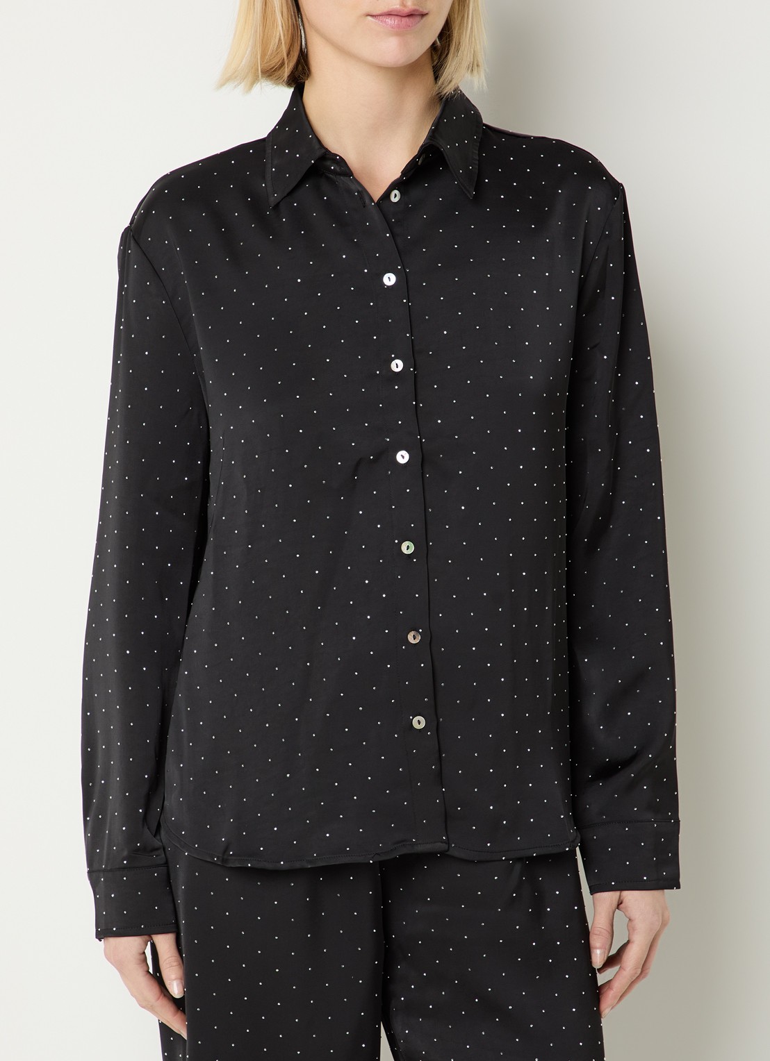 Sam Friday Pyjamatop met strass - detail 2 zwart
