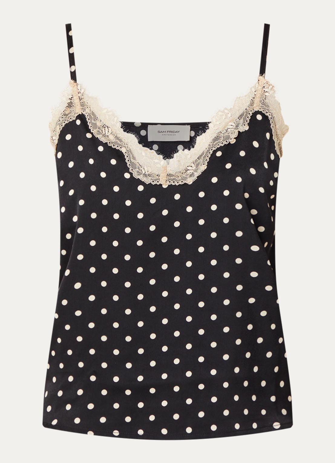 Sam Friday Pyjamatop van satijn met kant details - voorkant 2 multicolor