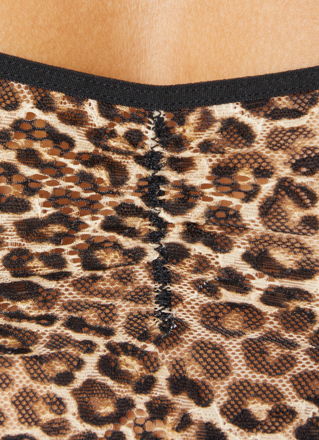 Sam Friday Singlet van kant met panterprint - detail 5 beige