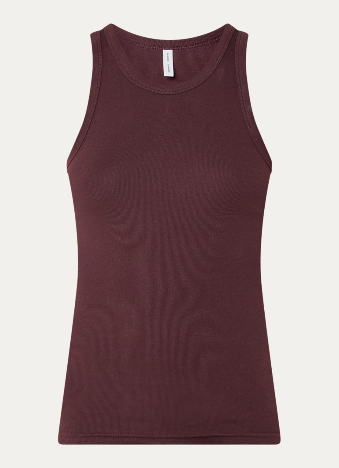 SAMSØE SAMSØE Alexo tanktop van katoen - voorkant aubergine