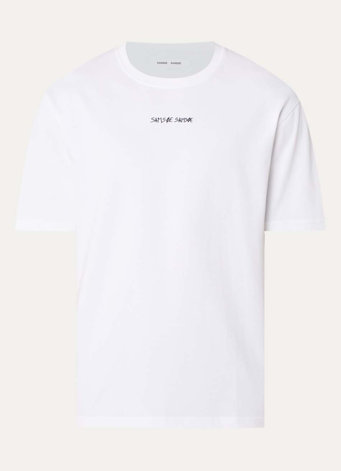 SAMSØE SAMSØE Dinner T-shirt met logo- en backprint - voorkant wit