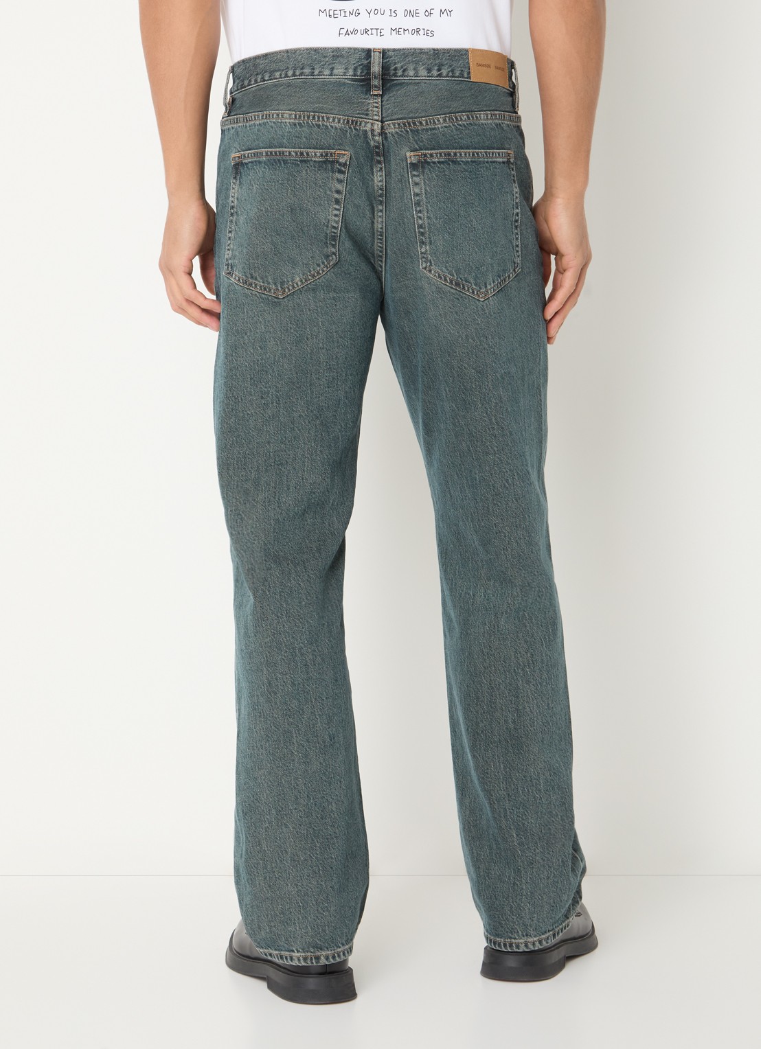 SAMSØE SAMSØE Eddie straight leg jeans met medium wassing - achterkant 5 indigo