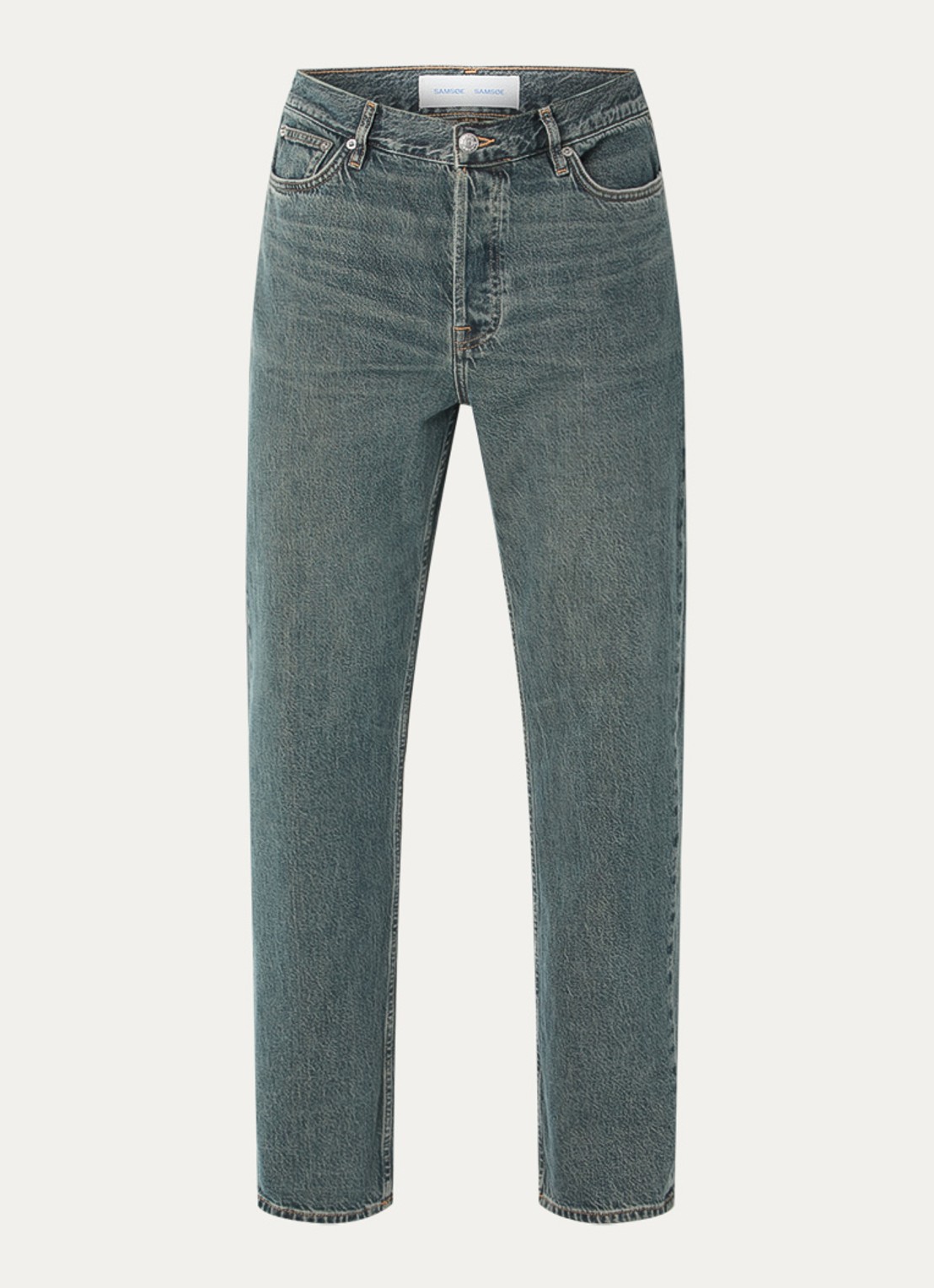 SAMSØE SAMSØE Eddie straight leg jeans met medium wassing - voorkant indigo