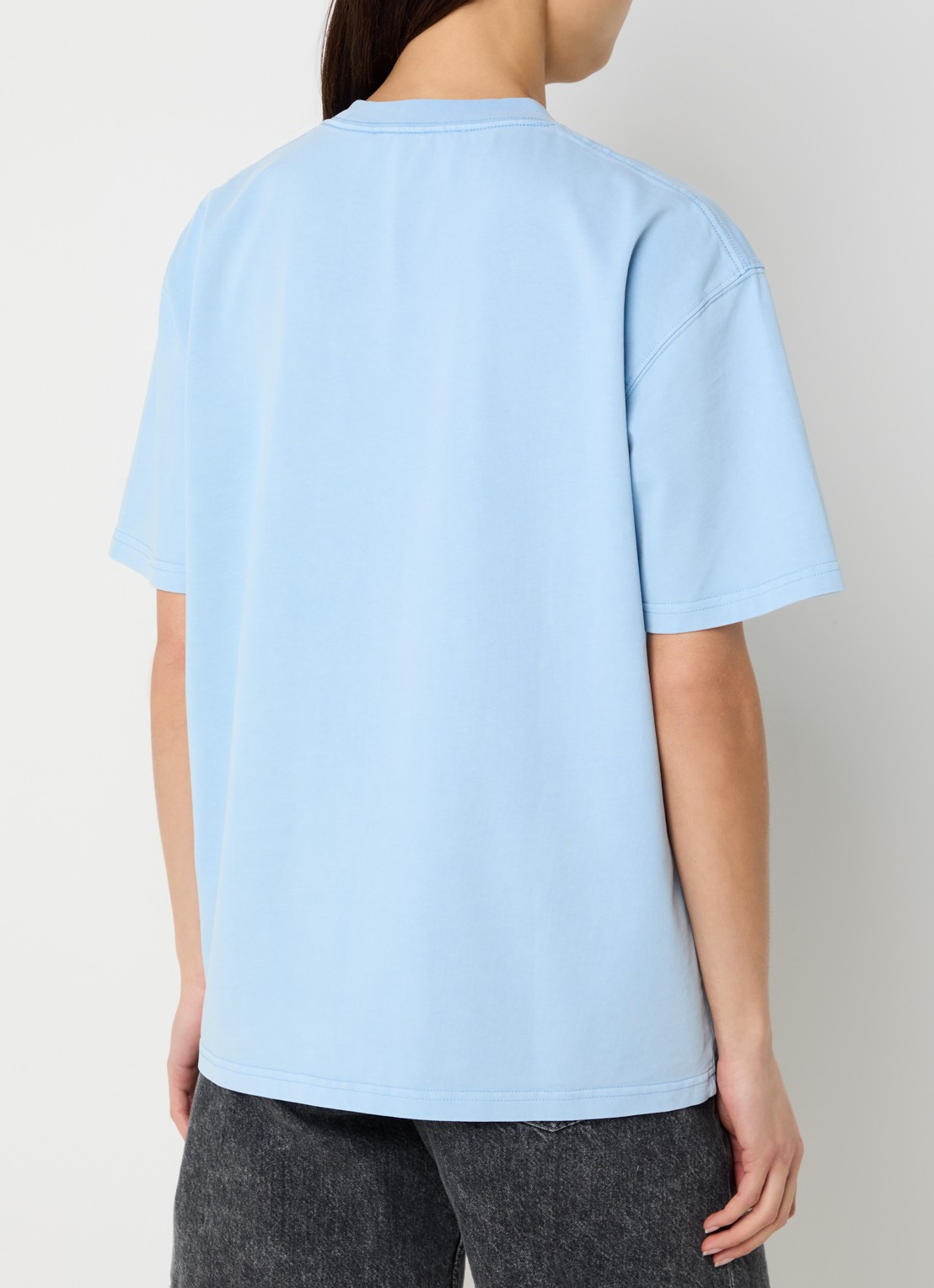 SAMSØE SAMSØE Eira T-shirt met ronde hals - achterkant 2 lichtblauw