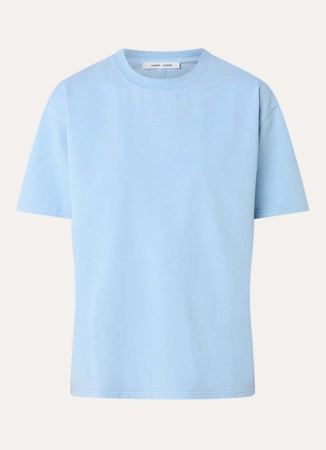 SAMSØE SAMSØE Eira T-shirt met ronde hals - voorkant 3 lichtblauw