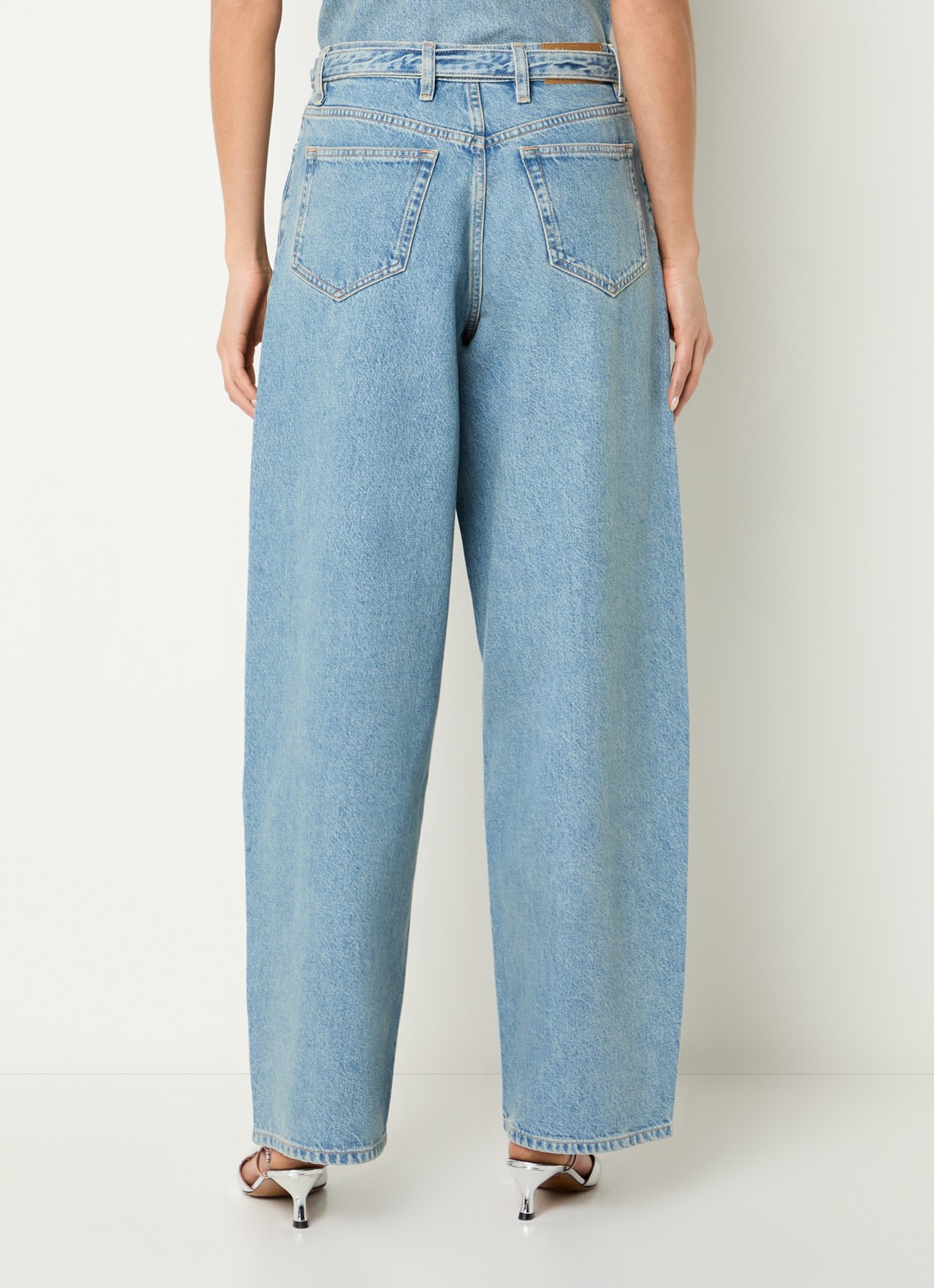 SAMSØE SAMSØE Harper high waist loose fit jeans met ceintuur - achterkant indigo