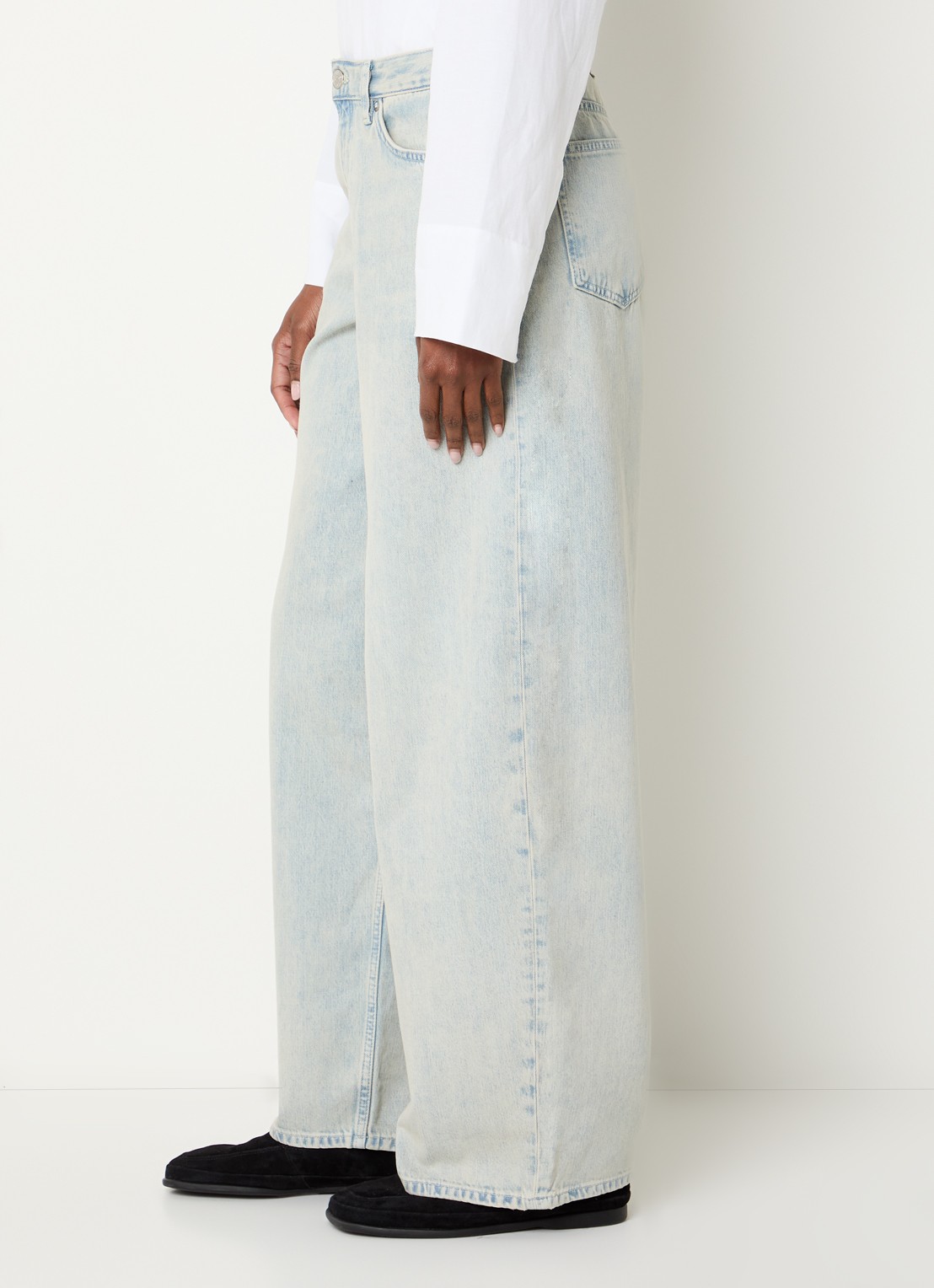 SAMSØE SAMSØE Harper mid waist wide fit jeans met gekleurde wassing - detail 5 lichtblauw