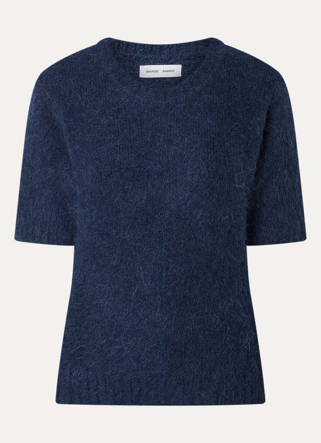 SAMSØE SAMSØE Jeanne fijngebreide top in alpaca wolblend - voorkant 3 indigo