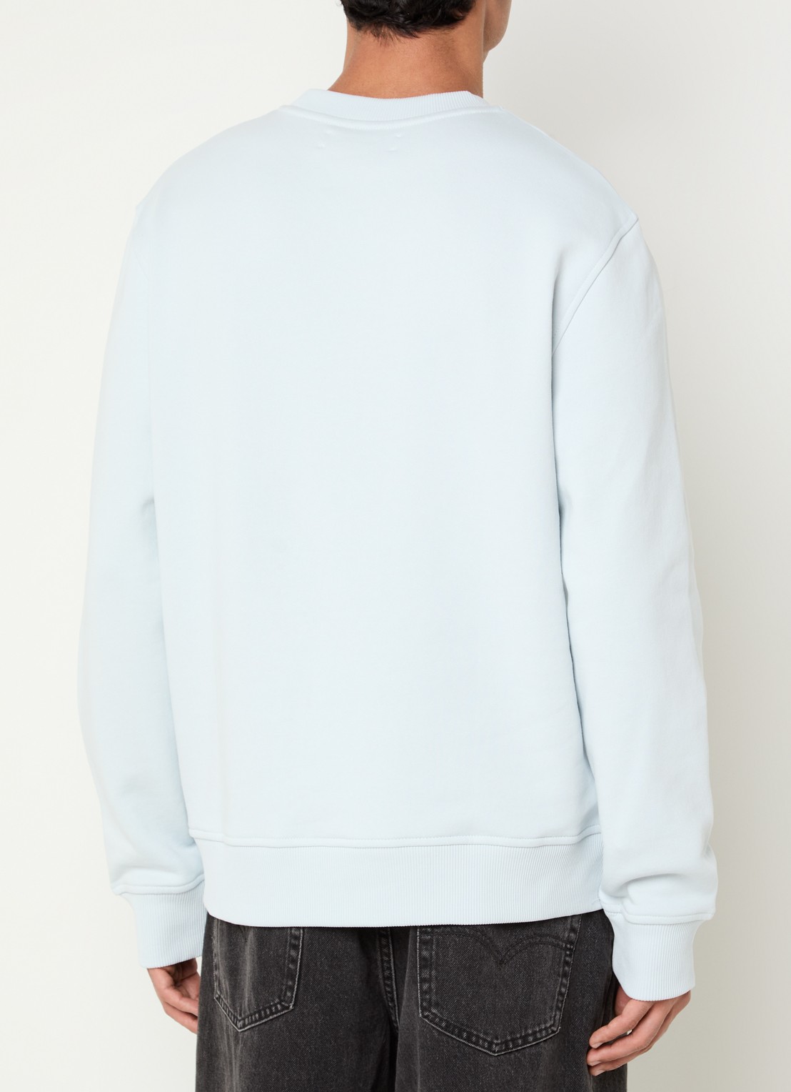 SAMSØE SAMSØE Joel sweater met logo - achterkant 3 lichtblauw
