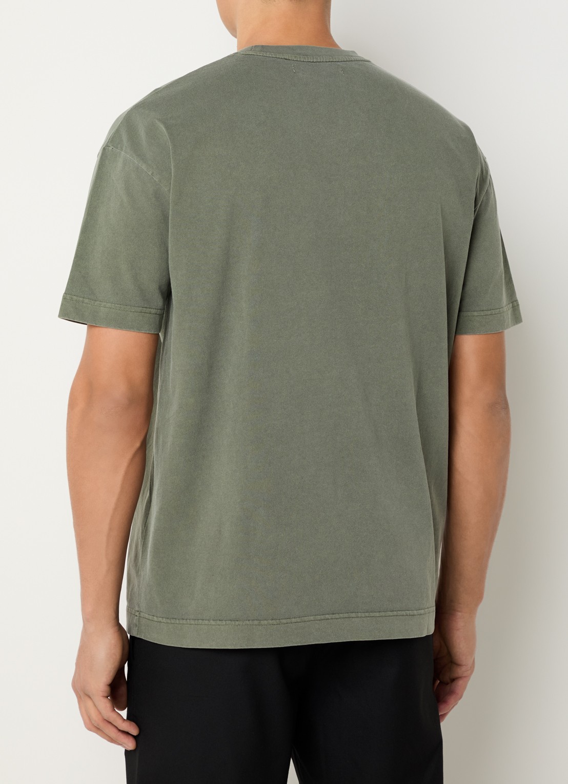 SAMSØE SAMSØE Joel T-shirt met logo - achterkant 4 olijfgroen