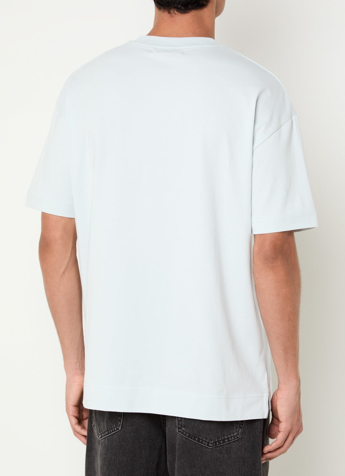 SAMSØE SAMSØE Joel T-shirt met logo - achterkant lichtbruin