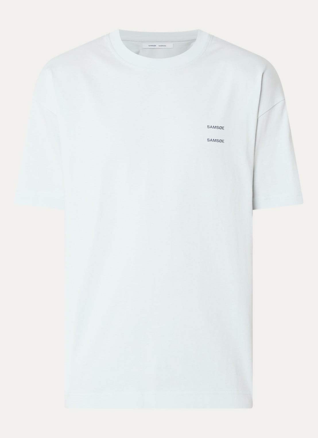 SAMSØE SAMSØE Joel T-shirt met logo - voorkant 2 lichtbruin