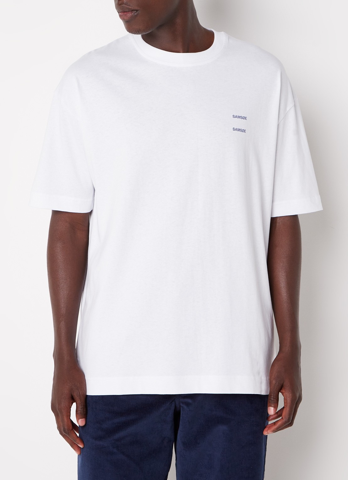 SAMSØE SAMSØE Joel T-shirt van  katoen met logo - detail 3 wit