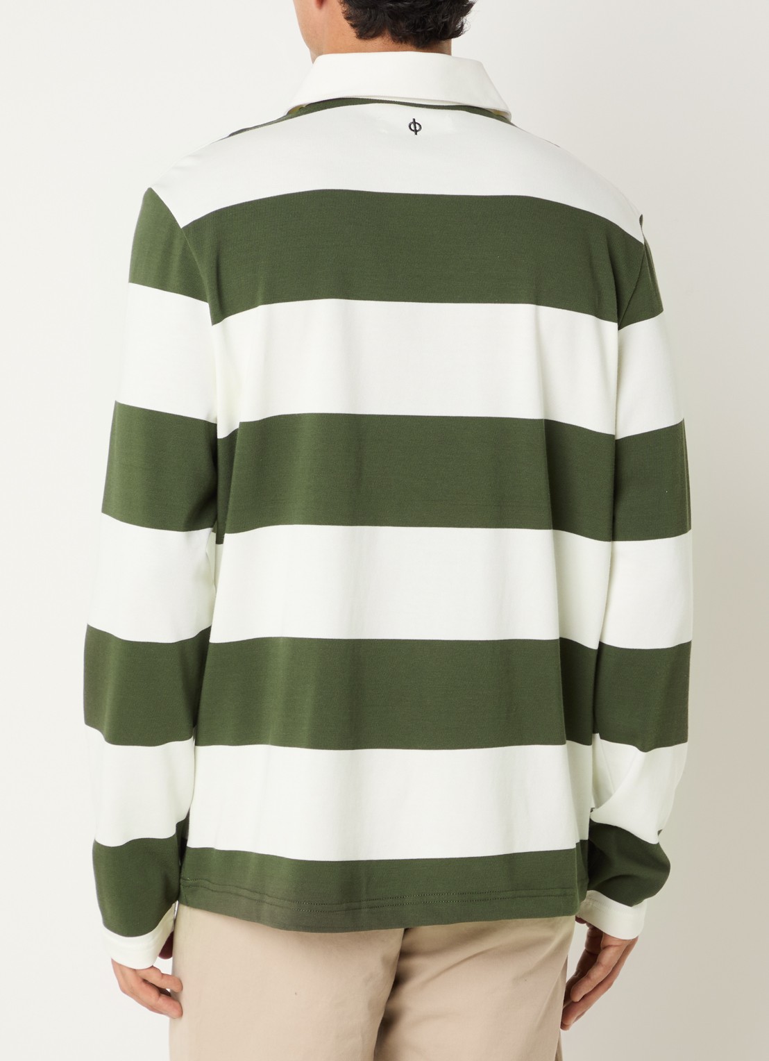 SAMSØE SAMSØE Kevin regular fit polo met streepprint - achterkant 4 groen