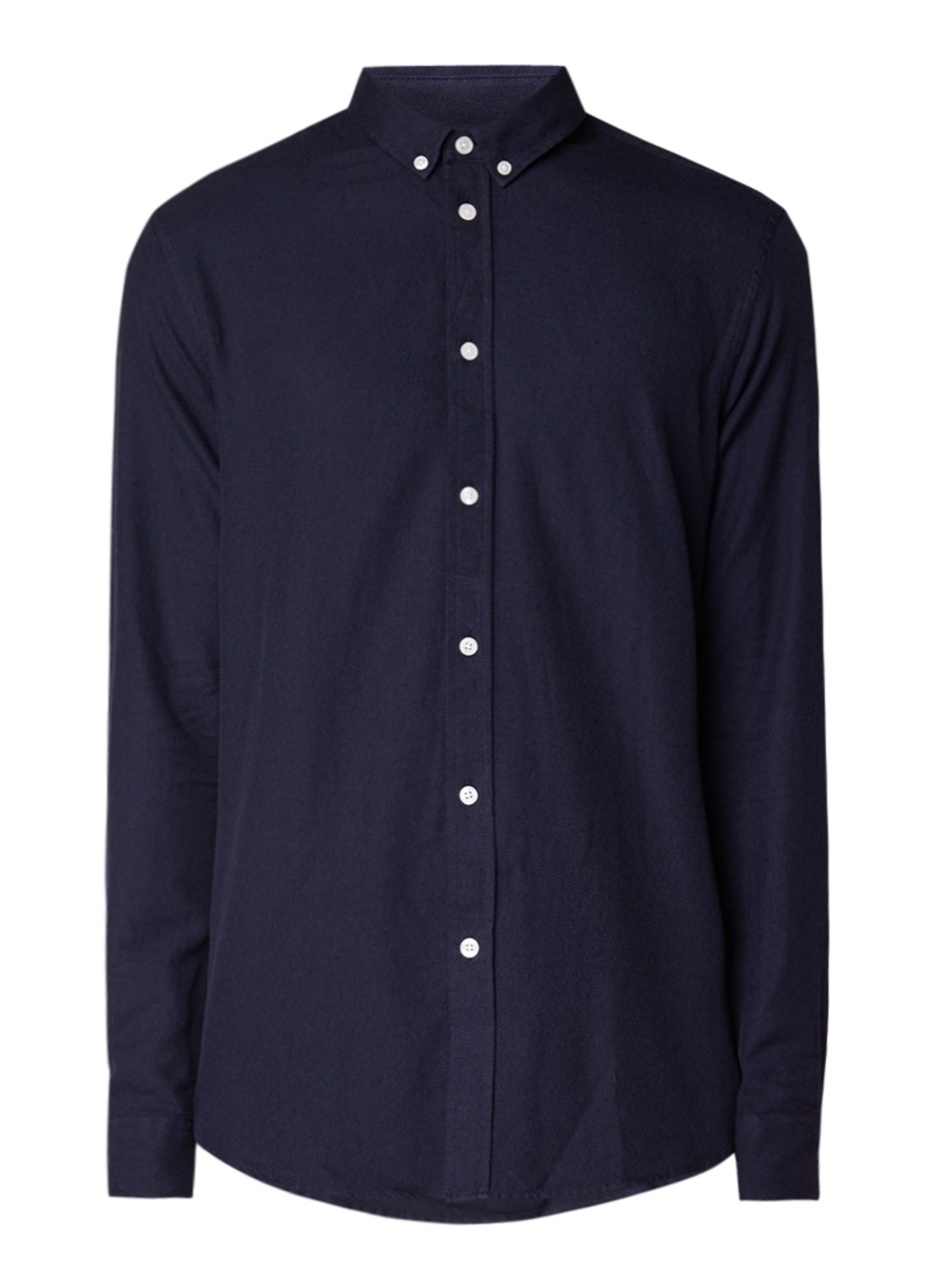 SAMSØE SAMSØE Liam regular fit button down-overhemd - voorkant donkerblauw