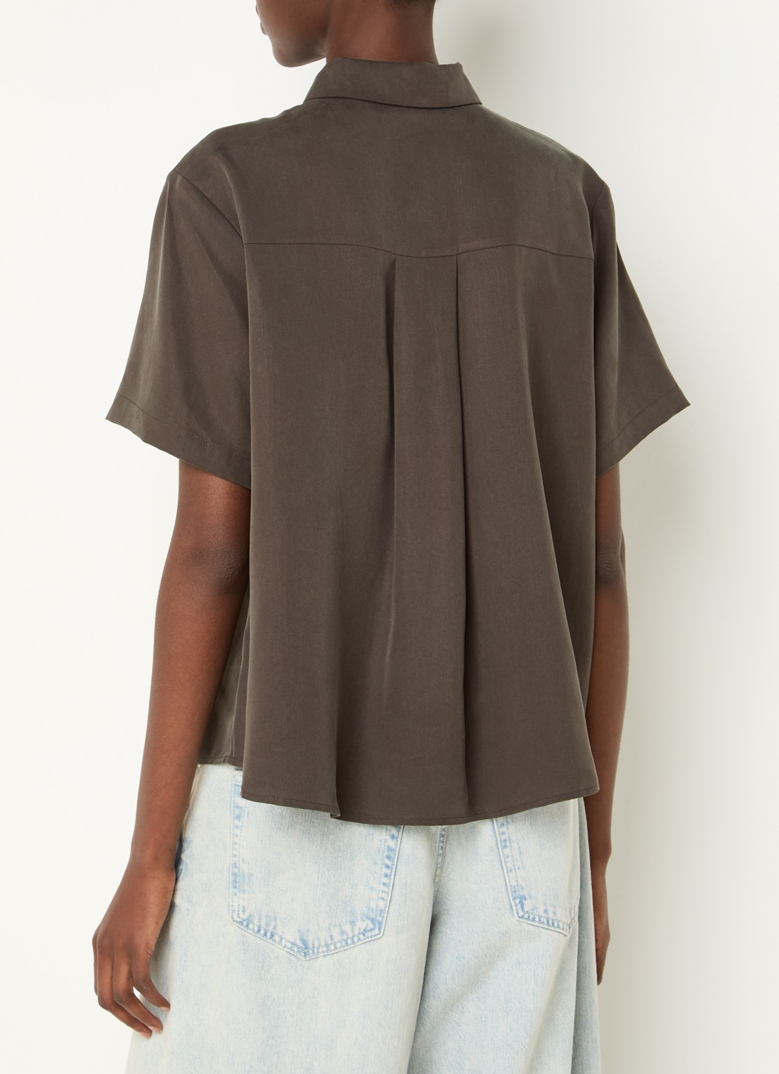 SAMSØE SAMSØE Mina blouse met kraag - achterkant 3 bruin