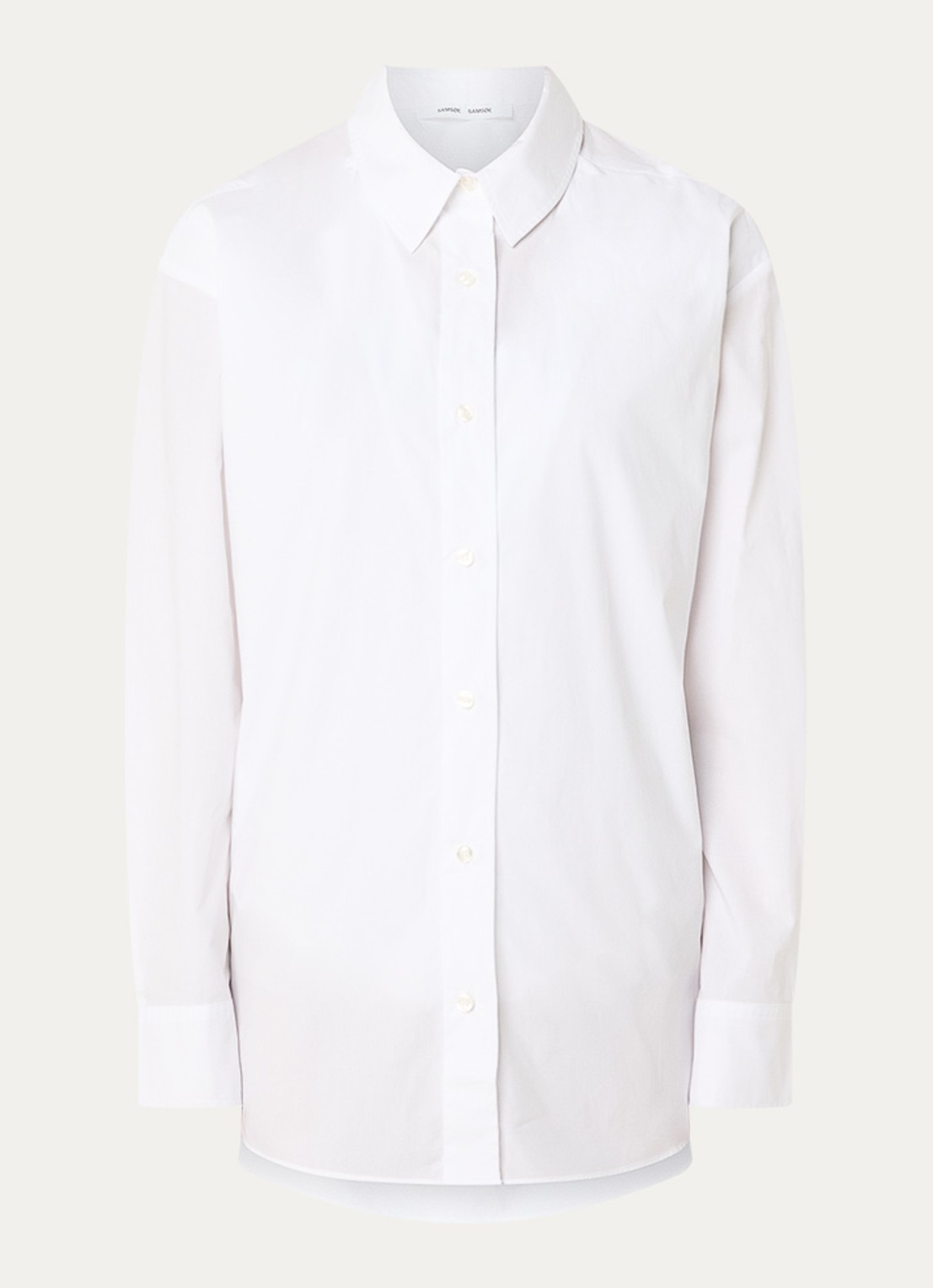 SAMSØE SAMSØE Moon blouse met kraag - voorkant wit