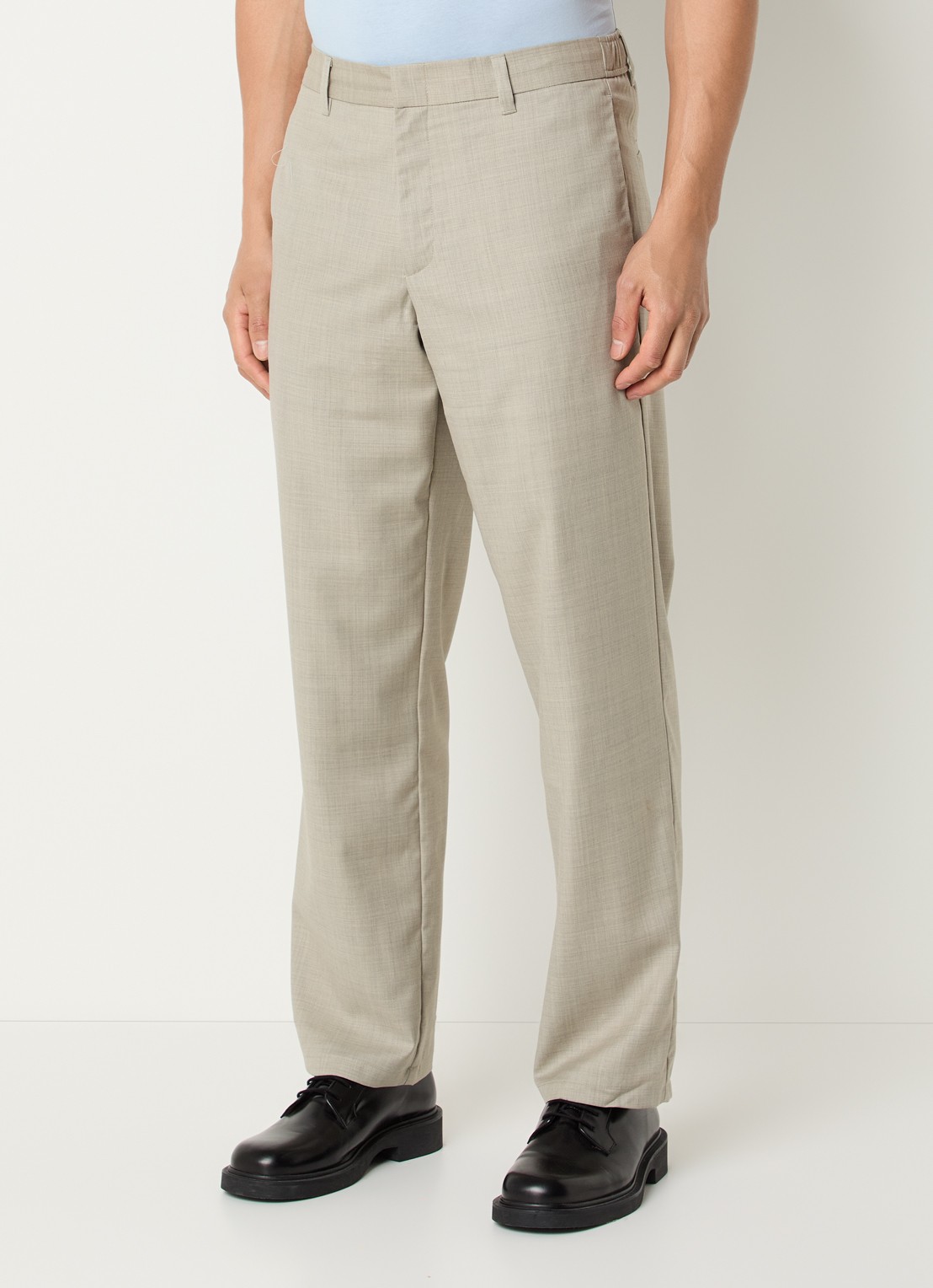 SAMSØE SAMSØE Noah straight fit pantalon in wolblend met steekzakken - detail 4 grijs