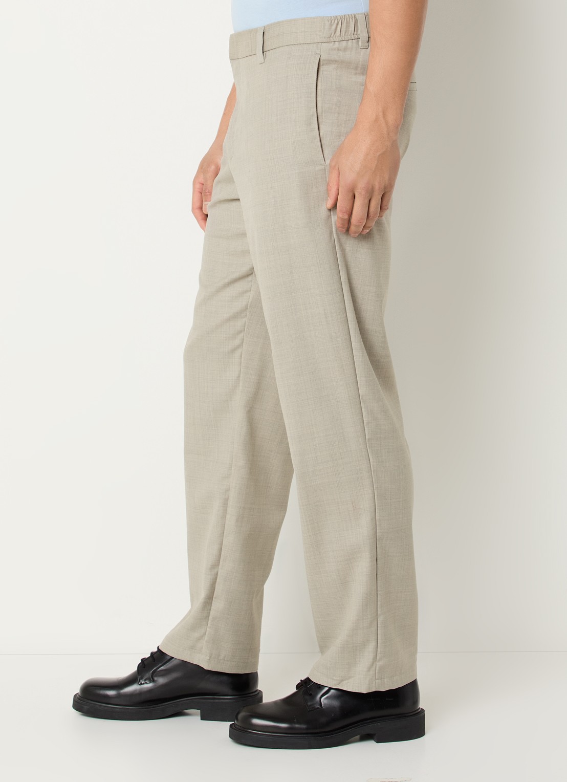 SAMSØE SAMSØE Noah straight fit pantalon in wolblend met steekzakken - detail 5 grijs