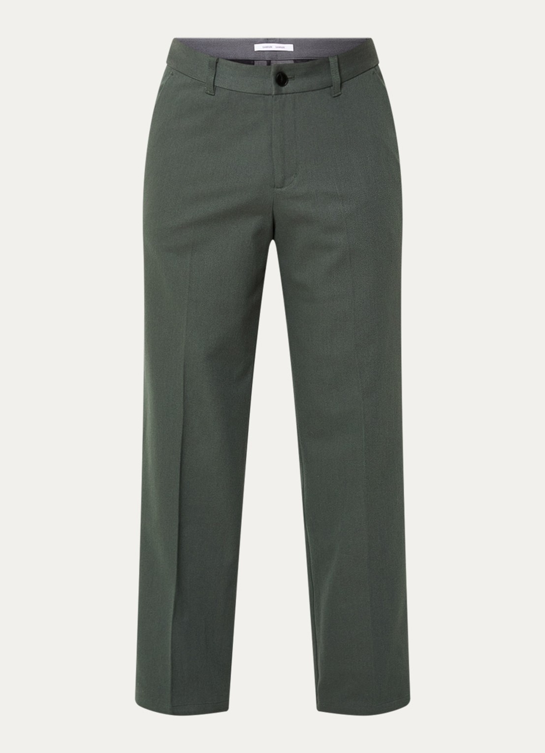 SAMSØE SAMSØE Noah straight fit pantalon in wolblend - voorkant 3 olijfgroen