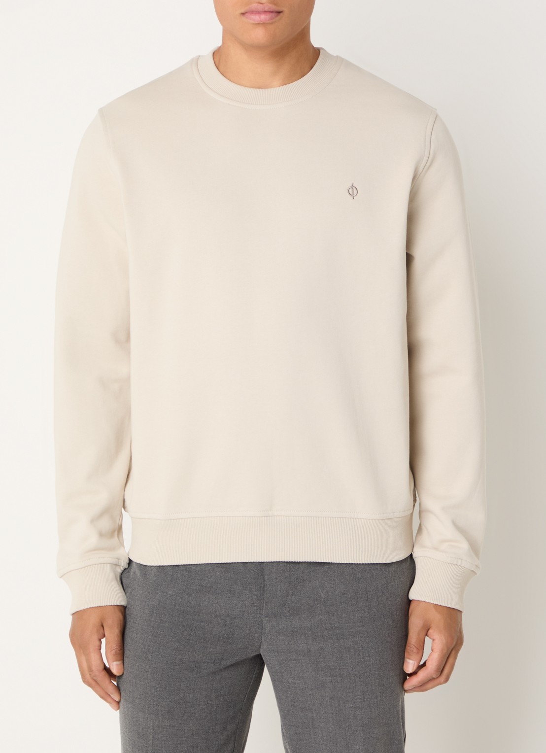 SAMSØE SAMSØE Otto sweater met logoborduring - detail 2 beige