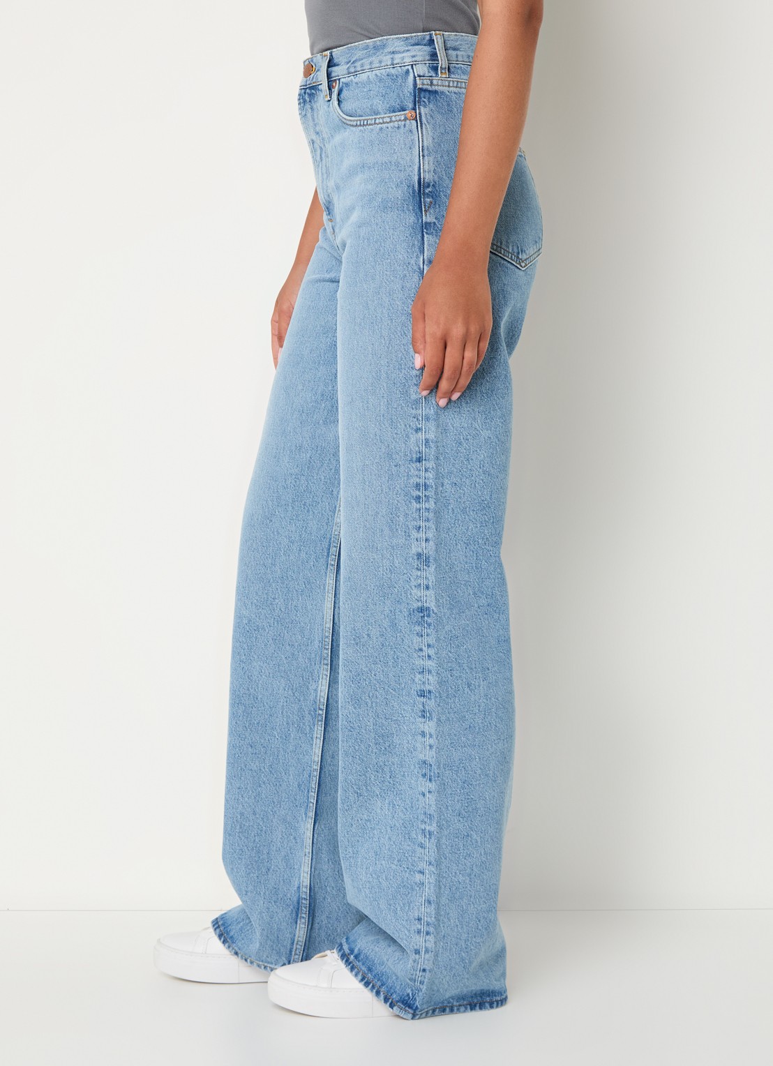 SAMSØE SAMSØE Rebecca high waist straight leg jeans van  katoen - detail 3 indigo