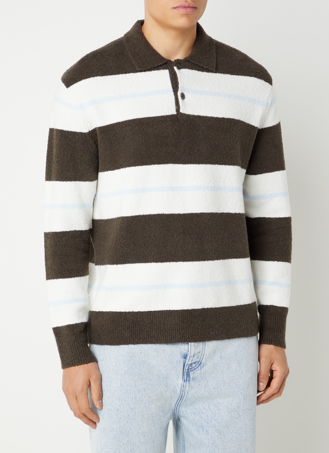 SAMSØE SAMSØE Regular fit polo met streepprint - detail 3 donkergroen