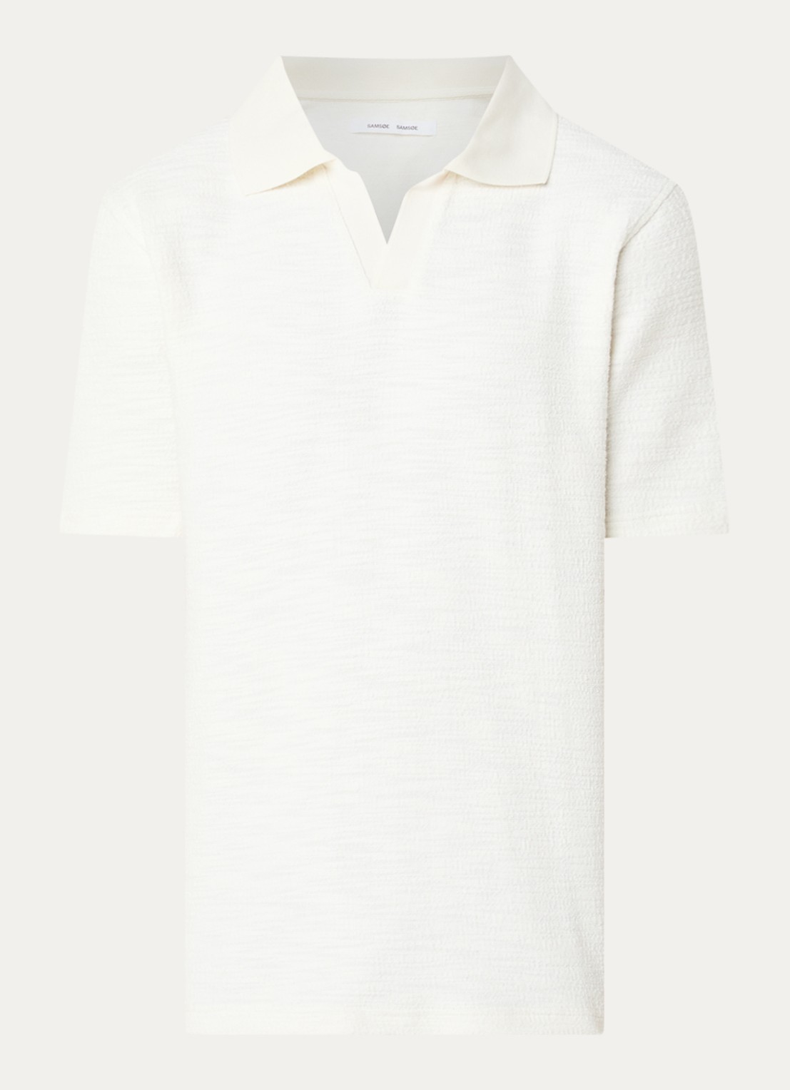 SAMSØE SAMSØE Regular fit polo met stretch - voorkant gebroken wit