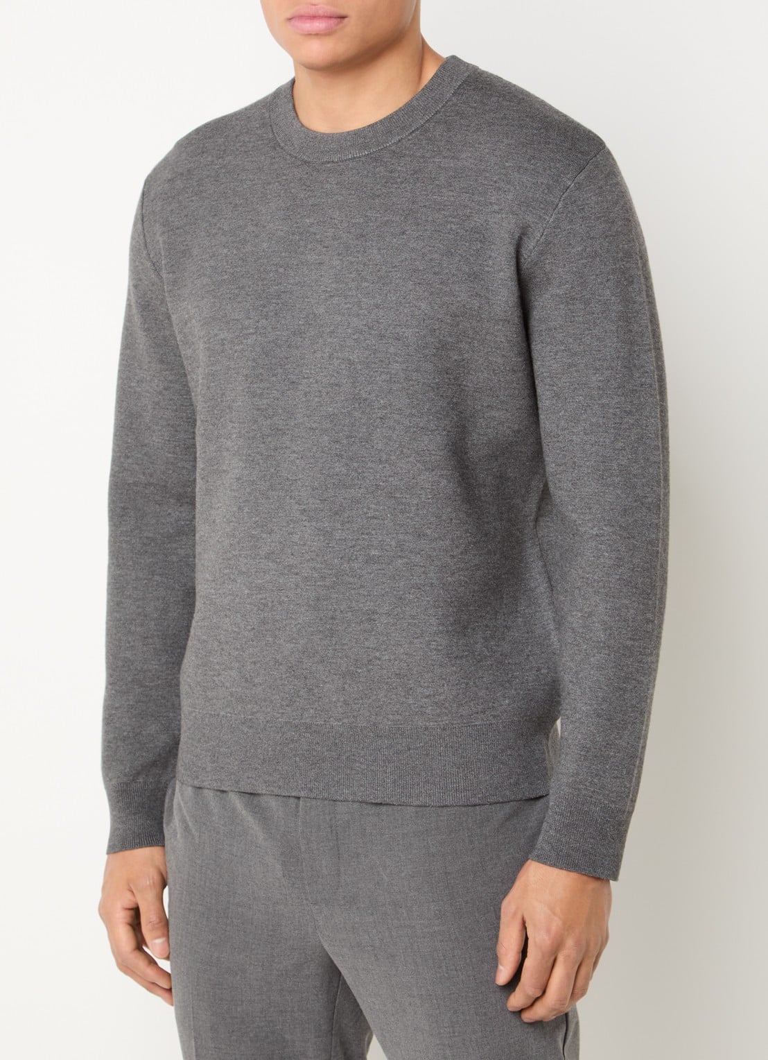 SAMSØE SAMSØE Rico fijngebreide pullover - detail 3 grijs