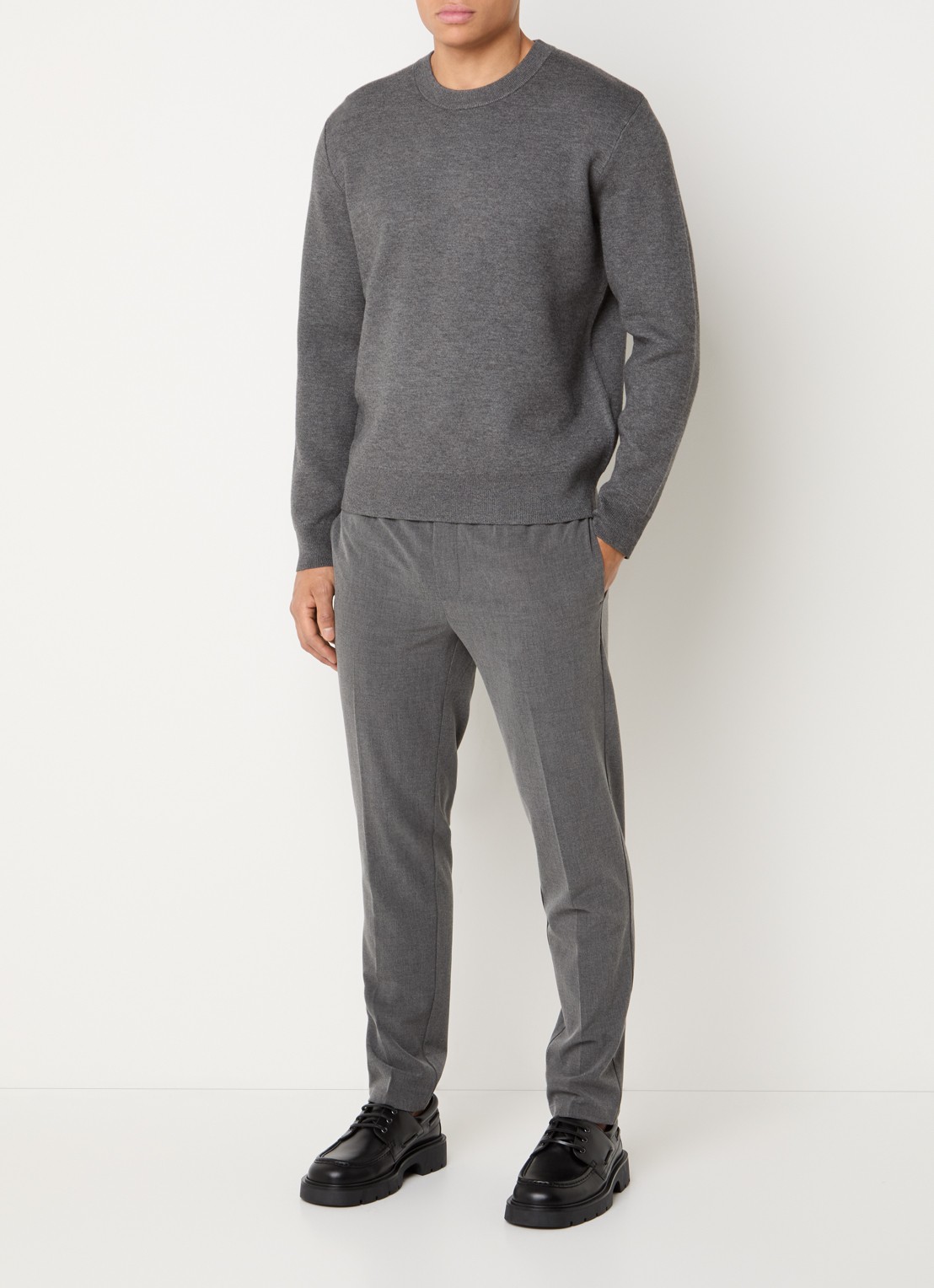 SAMSØE SAMSØE Rico fijngebreide pullover - voorkant 2 grijs