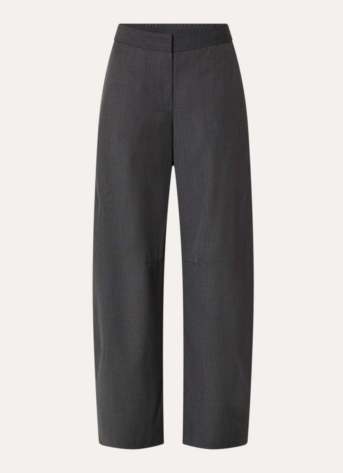 SAMSØE SAMSØE Roko mid waist loose fit pantalon in wolblend - voorkant grijsmele
