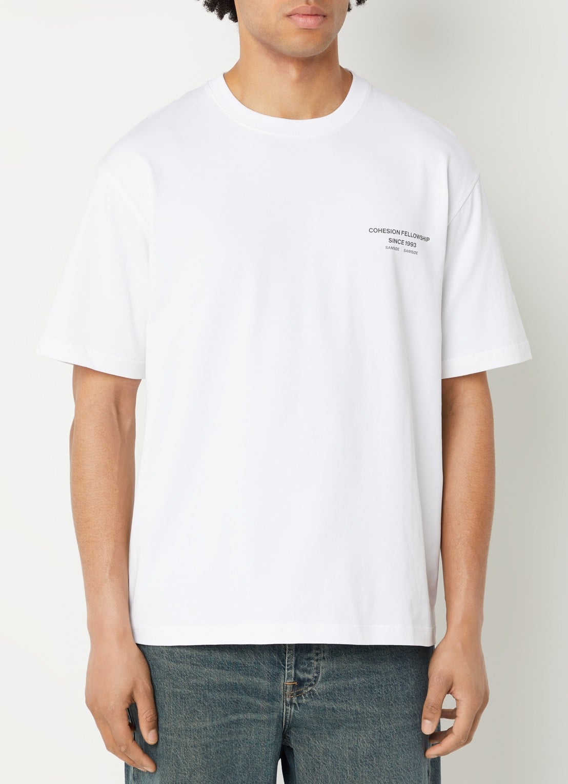 SAMSØE SAMSØE Sacohen T-shirt met logo- en backprint - achterkant 4 groen