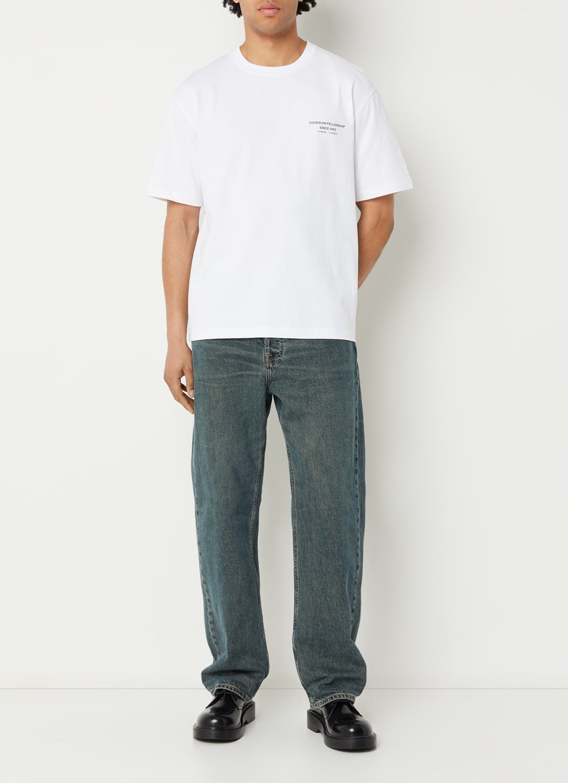 SAMSØE SAMSØE Sacohen T-shirt met logo- en backprint - voorkant 2 groen
