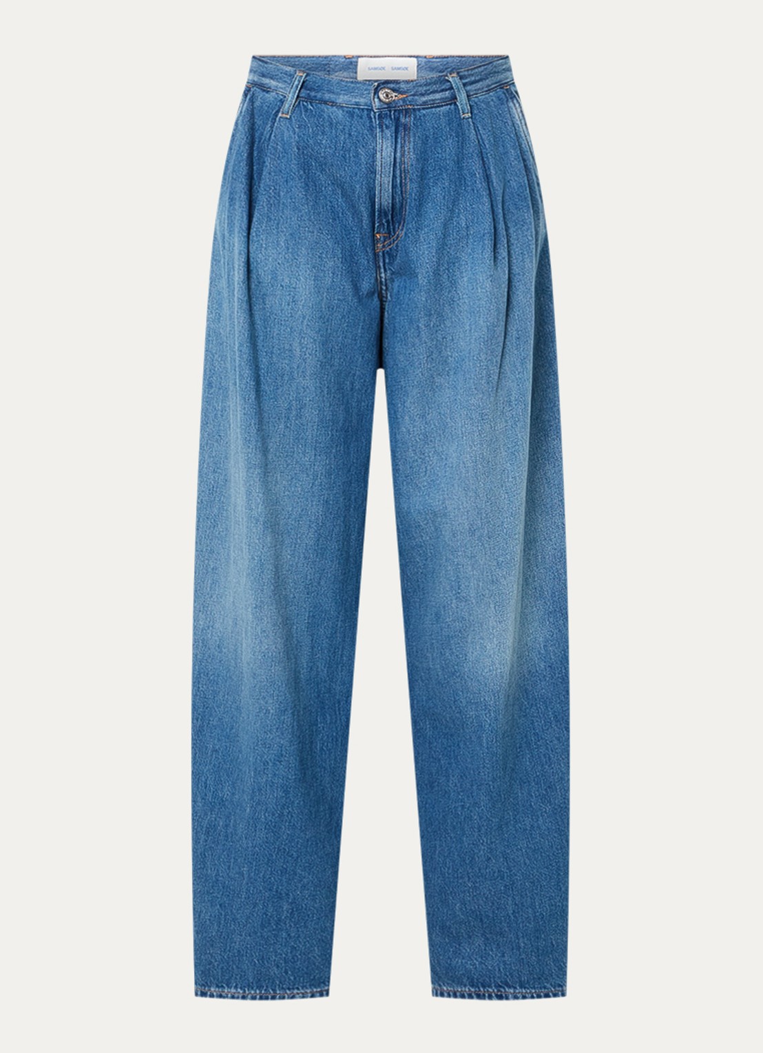 SAMSØE SAMSØE Saharper high waist wide fit jeans met medium wassing - voorkant 2 indigo