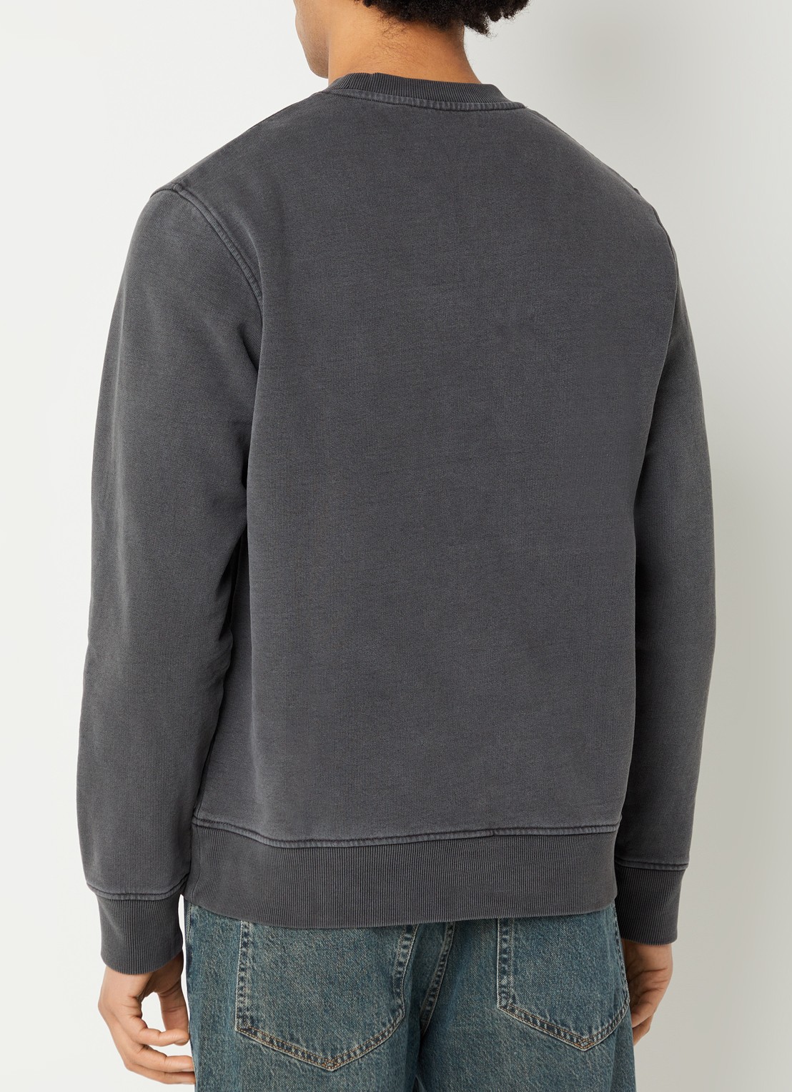 SAMSØE SAMSØE Sajoel sweater met logo - achterkant antraciet