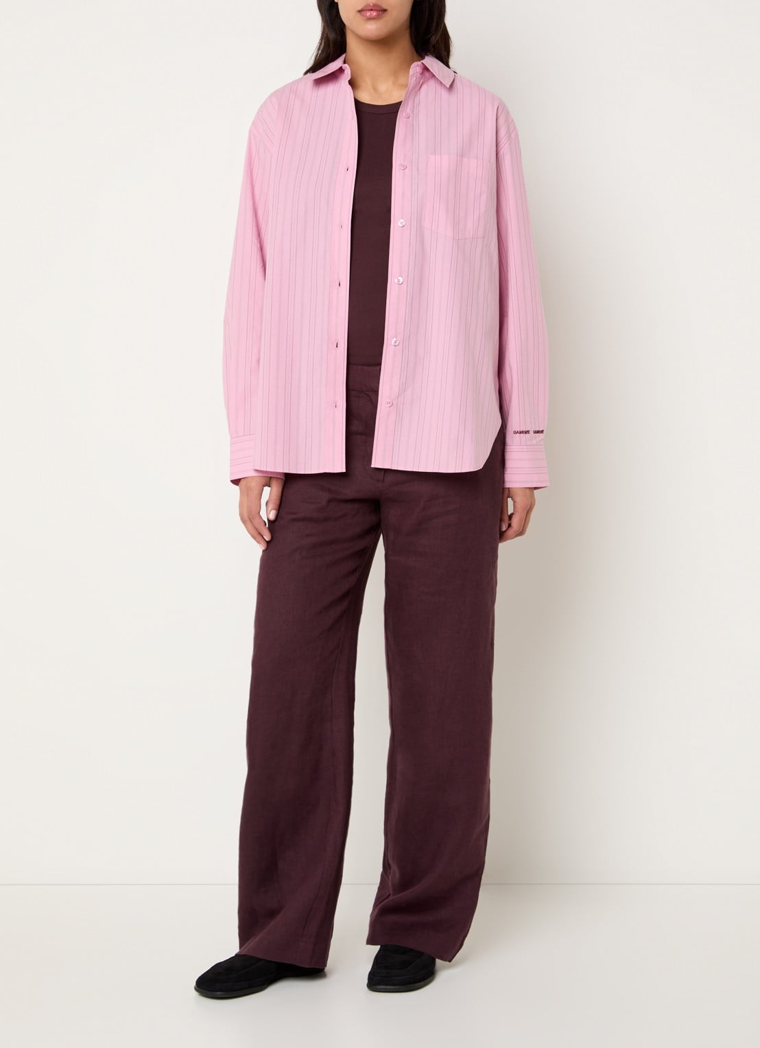 SAMSØE SAMSØE Salova blouse met streepprint - voorkant 3 roze